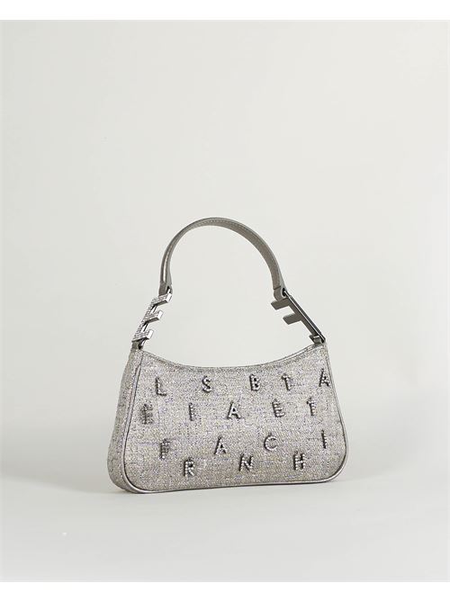 Lurex tweed shoulder bag with rhinestone lettering Elisabetta Franchi ELISABETTA FRANCHI | Bag | BS61A42E2400